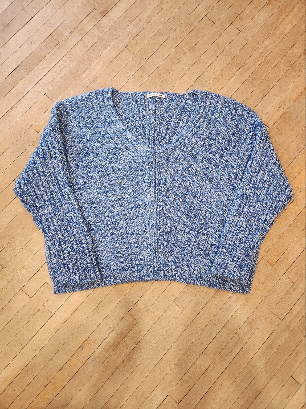 Misha & Puff Marl V Sweater in Blueberry - Picture 2 of 13